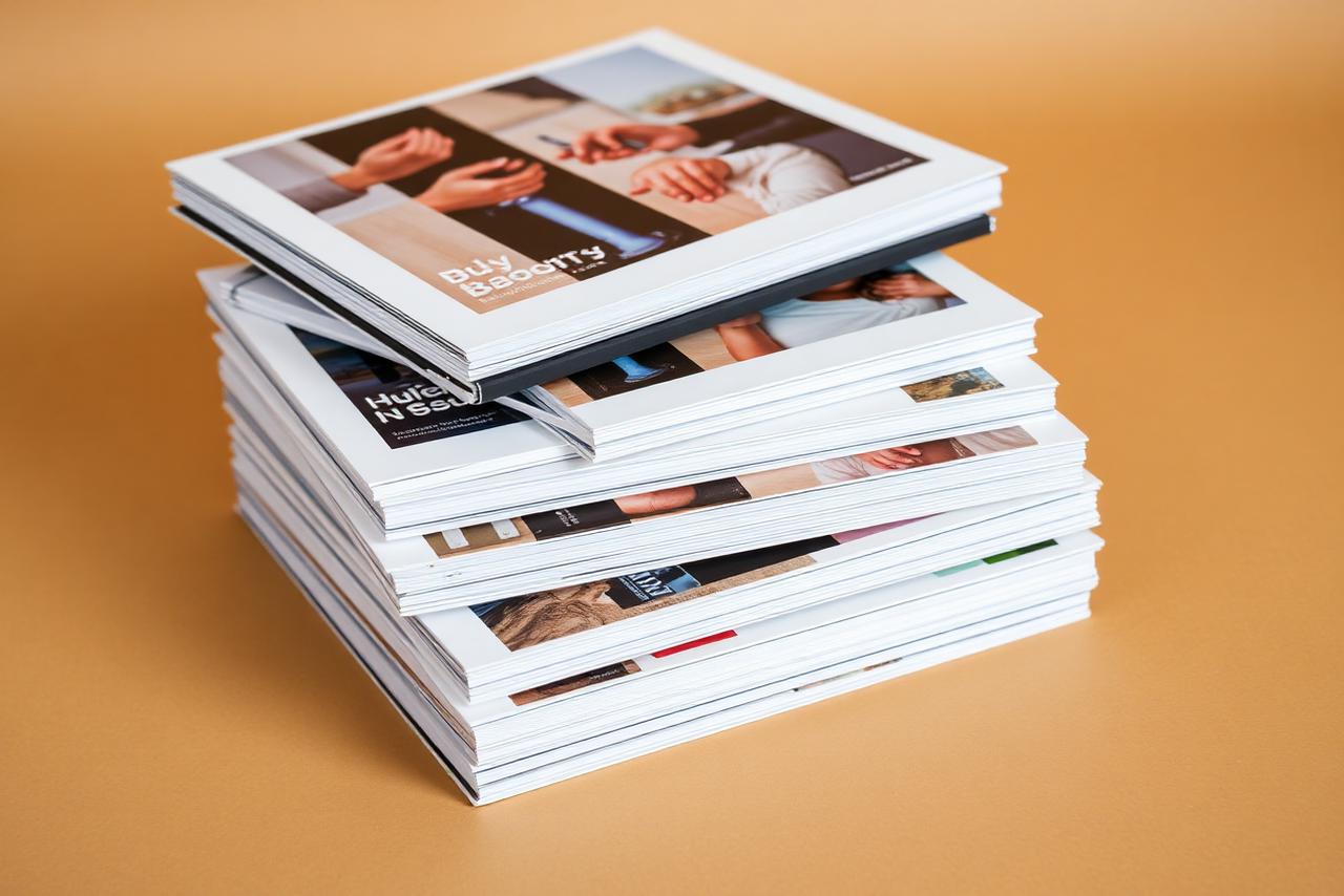 Stack of beautifully printed booklets and brochures